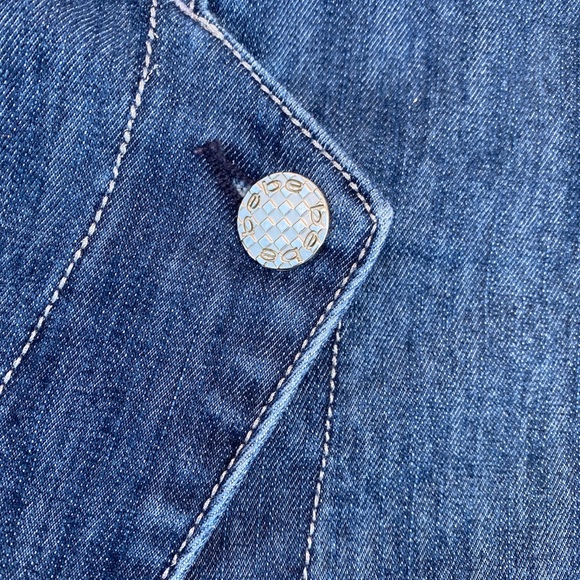 Vintage 90s Bebe Dark Blue Denim Midi Skirt - Picture 3 of 9